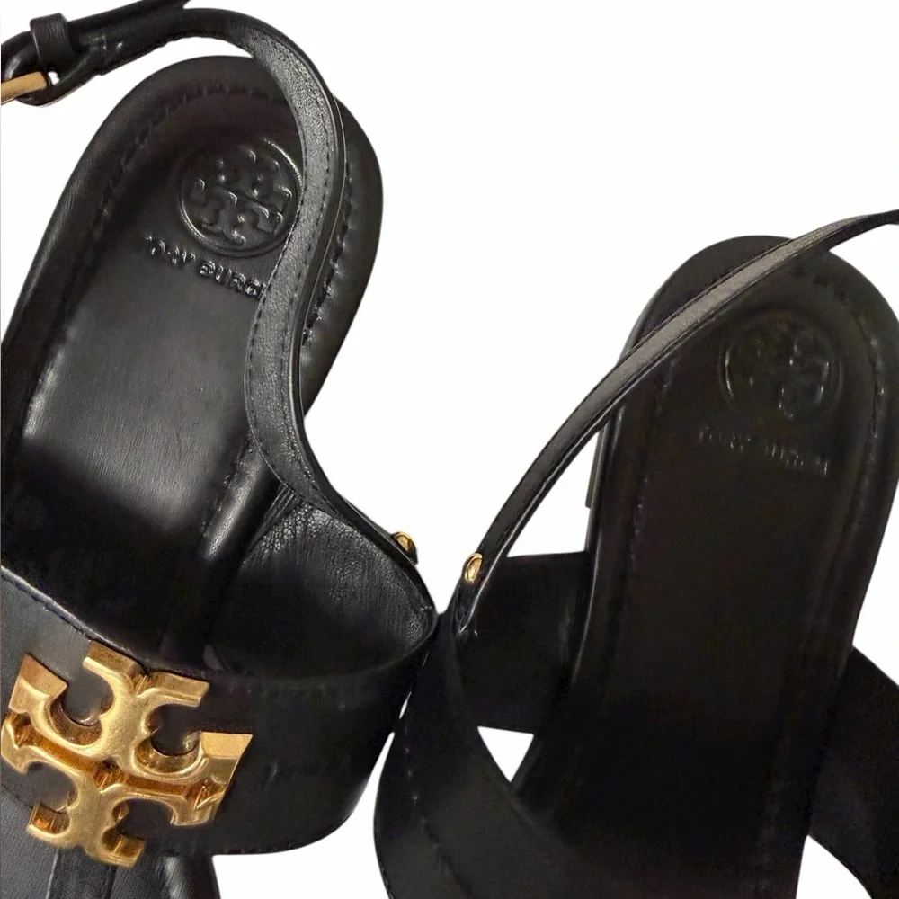 TORY BURCH Everly T Strap Sandals Black Size 10